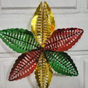 Vintage MCM Foil Mylar Fold Out Christmas Decoration